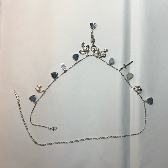 Freya Norse Mythology Goddess Handmade Viking Necklace, Sword, Gold Druzy Drops - Picture 13 of 16